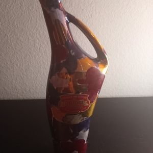VTG Multicolor Glazed Drioli Venice, Italy 11" Ceramic Gilded Bottle Pitcher